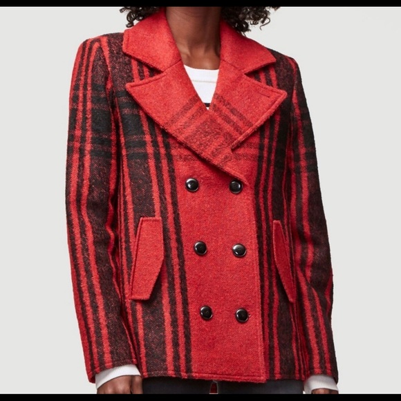 Frame Denim Wool Buffalo Check Peacoat - AS NEW - Picture 3 of 3